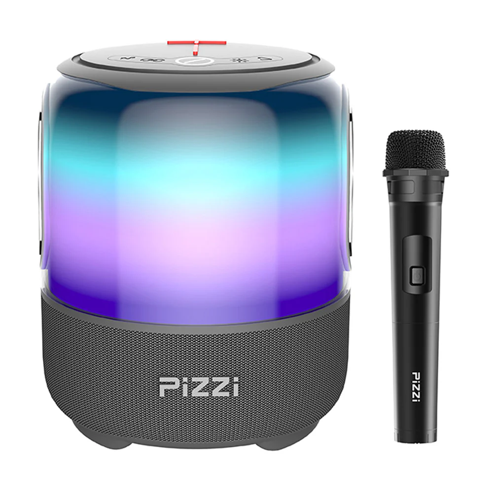רמקול PiZZi Thunder Bass עוצמתי 60W סאונד מדהים, תאורת לד מתחלפת עם מיקרופון אלחוטי - Image 2