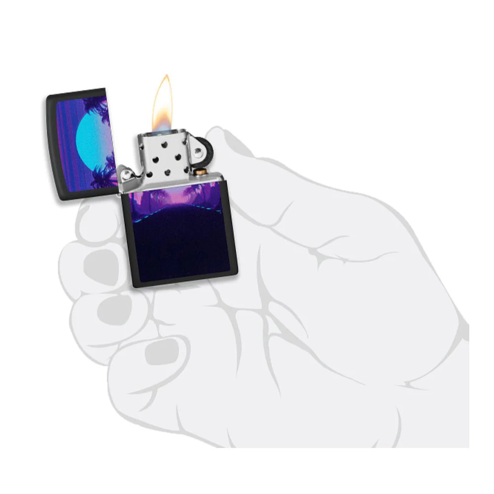 מצית זיפו שקיעה זוהר באור אולטרה סגול - Image 3